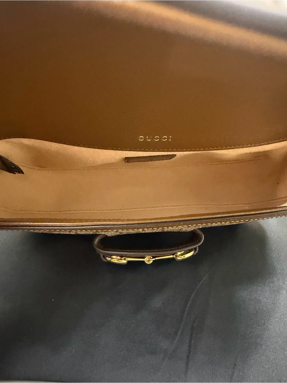 Gucci 1955 Horsebit GG Supreme Canvas and Leather East West bag - Picture 8 of 11
